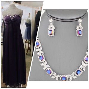 Size 6 purple dress and jewelry